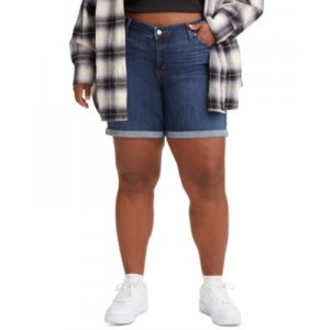 Trendy Plus Size Mid-Length Stretch Denim Shorts