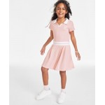 Big Girls Tipped Ribbed Short Sleeve Polo Dress
