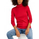 Womens Long Sleeve Cotton Turtleneck Top