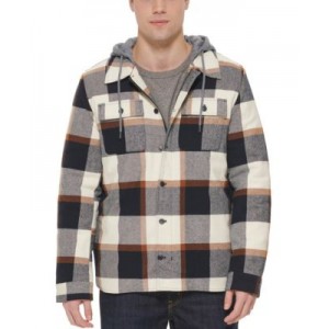 Mens Faux Sherpa Lined Flannel Shirt Jacket