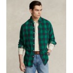 Mens Classic-Fit Cotton Checked Double-Faced Shirt