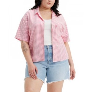 Trendy Plus Size Joyce Gingham Resort Shirt