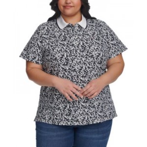 Plus Size Buttercup Floral-Print Polo Shirt