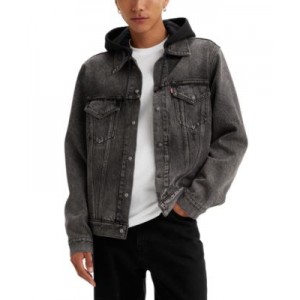 Mens Relaxed-Fit Hooded Trucker Jacket