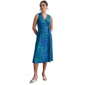 Womens Printed Side-Tie Sleeveless A-line Dress