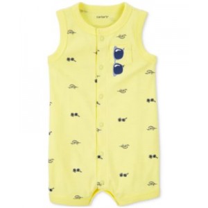 Baby Boys Sunglasses Snap-Up Cotton Romper