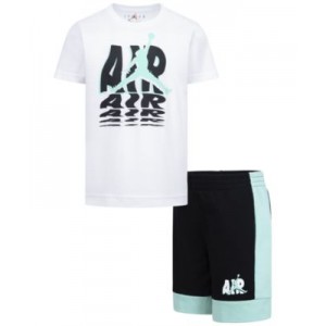 Liittle Boys Galaxy Graphic T-Shirt & French TerryShorts 2 Piece Set