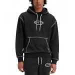 Mens Relaxed-Fit Long-Sleeve Topstitched Hoodie