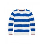 Big Boys Striped Cable-Knit Cotton Sweater