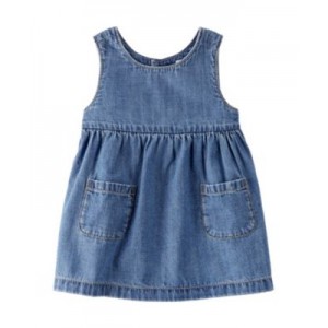 Baby Girls Organic Cotton Denim Pocket Dress