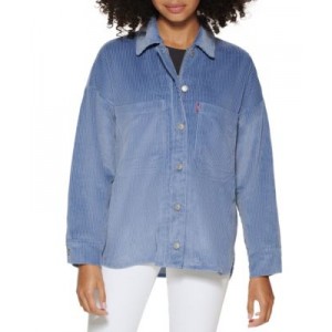 Womens Zip-Front Lined Oversized Shacket