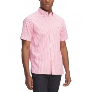 Mens Regular-Fit Candy Stripe Linen Shirt