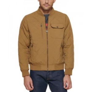 Mens Regular-Fit Diamond-Quilted Bomber Jacket