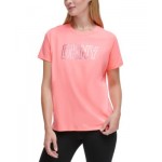 Womens Cotton Holographic Logo Short-Sleeve T-Shirt