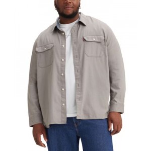 Mens Big & Tall Relaxed Fit Button-Front Worker Shirt