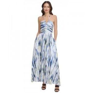 Womens Strappy Printed Maxi Dress