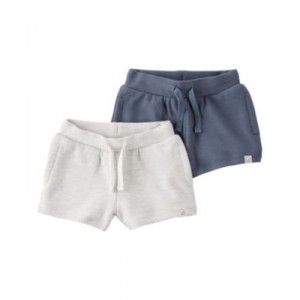 Baby Boys and Baby Girls Organic Cotton Textured Shorts Pack of 2