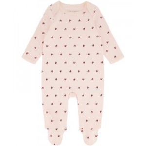 Baby Girls Flag Heart Footed Long Sleeve Coverall