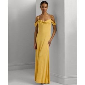 Womens Off-The-Shoulder Jersey Gown