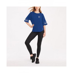 DKNY Womens Sport Blue New York Rangers Diana Tri-Blend Oversized T-Shirt