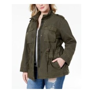 Trendy Plus Size Cotton Hood Utility Jacket