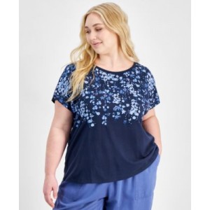 Plus Size Floral-Print Pullover Top