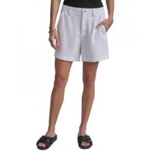 Womens Crinkled Darted-Waist Shorts