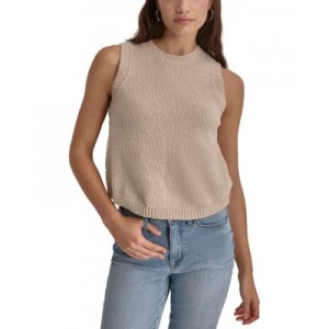 Womens Cotton Boucle Sleeveless Sweater