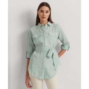 Petite Belted Utility Shirt