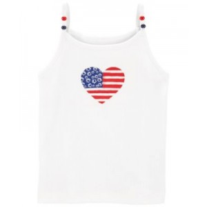 Toddler Girls 4th Of July Heart Tank