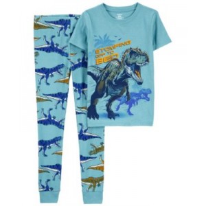 Big Boys 2 Piece Dinosaur 100% Snug Fit Cotton Pajamas
