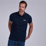 Barbour International Mens Essential Tipped Polo Shirt - Navy