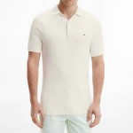 Tommy Hilfiger Mens Pique Structure Polo Shirt - White