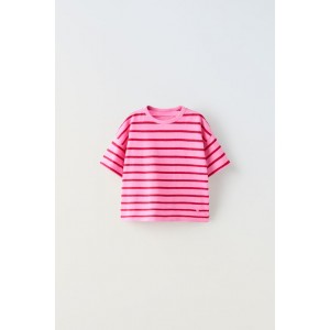 WOVEN EMBROIDERED STRIPED T-SHIRT