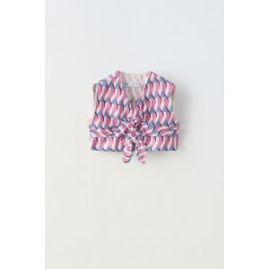 GEOMETRIC PRINT KNOTTED TOP