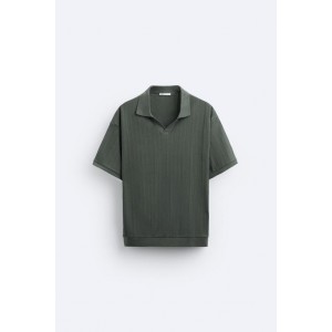 STRUCTURED POINTELLE POLO SHIRT