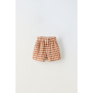 TEXTURED GINGHAM SHORTS