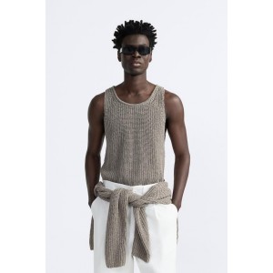 STRUCTURED MESH KNIT TANK