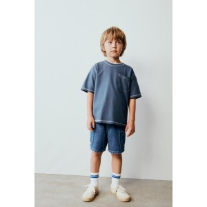 TOPSTITCHED POCKETED T-SHIRT
