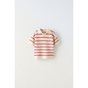 TEXTURED STRIPED KNIT POLO