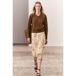 ZW COLLECTION SHEER FLORAL MIDI SKIRT