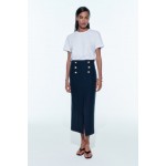 PENCIL SKIRT WITH GOLD BUTTONS