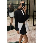 CROPPED BLAZER WITH SHOULDER PADS