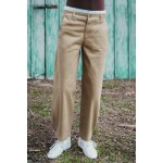 CONTRASTING DOUBLE WAIST CHINO PANTS