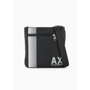 Crossbody bag with contrasting band and logo