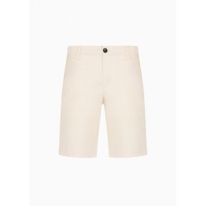 Stretch cotton poly satin bermuda shorts