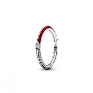 Pave & Red Dual Ring - PANDORA Me