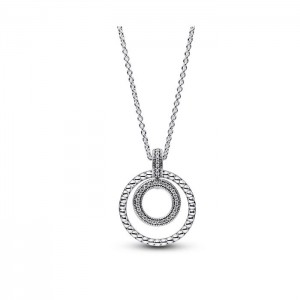 Pandora Signature Pave & Beads Pendant & Necklace * RETIRED * FINAL SALE *