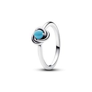 Turquoise Blue Eternity Circle Ring - December