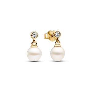 Treated Freshwater Cultured Pearl & Stone Drop Earrings - Pandora Shine